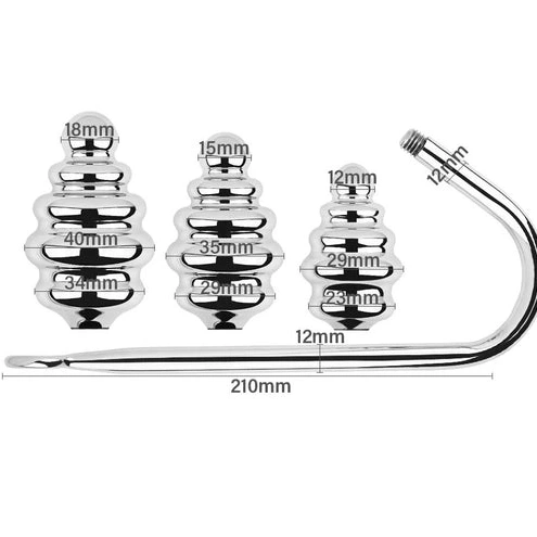 GreatBenefit 8826 Hook Screw-in Anal Set Ribbed 0711